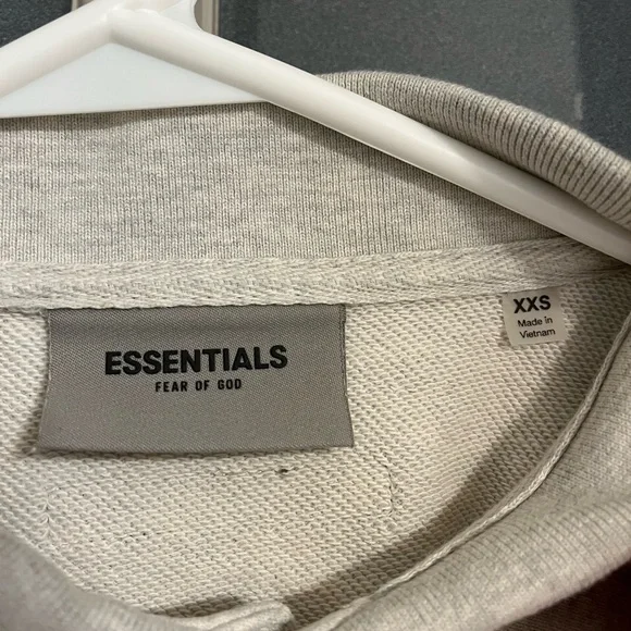 Fear of God Essentials Light Gray French Terry Polo Shirt